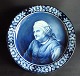 Delft plaque with lady. D=39cm/15.4in